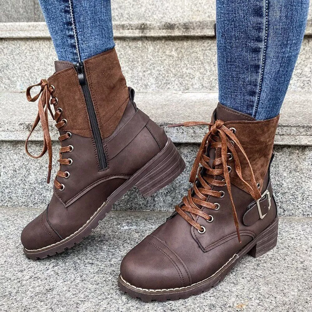Lace-Up Block Heels Boots, image 10
