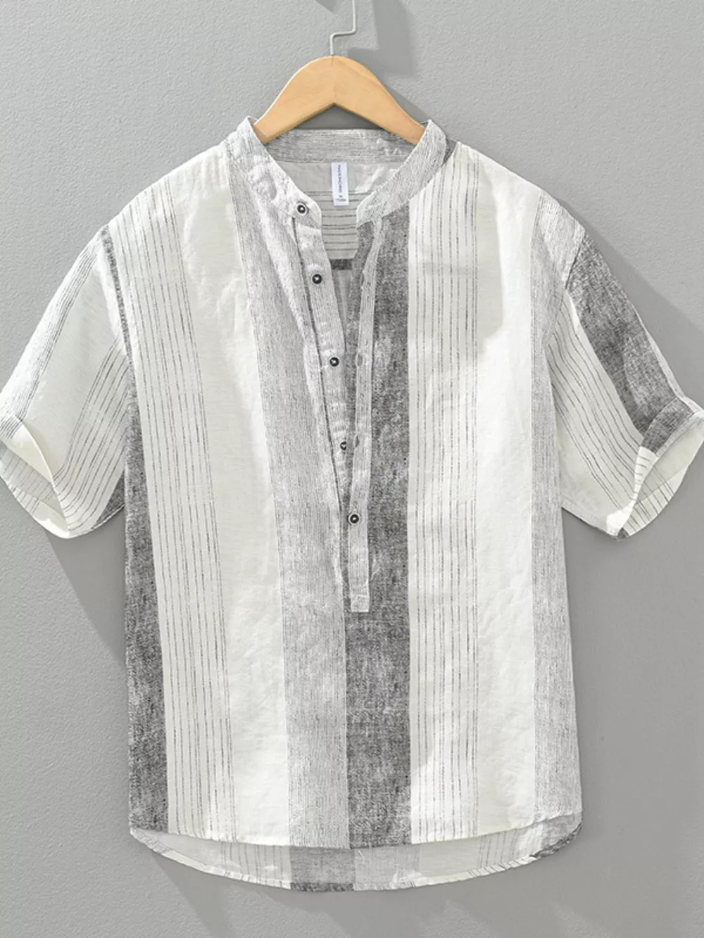 Men's Plus Size Casual Color Block Short Sleeve Shirt