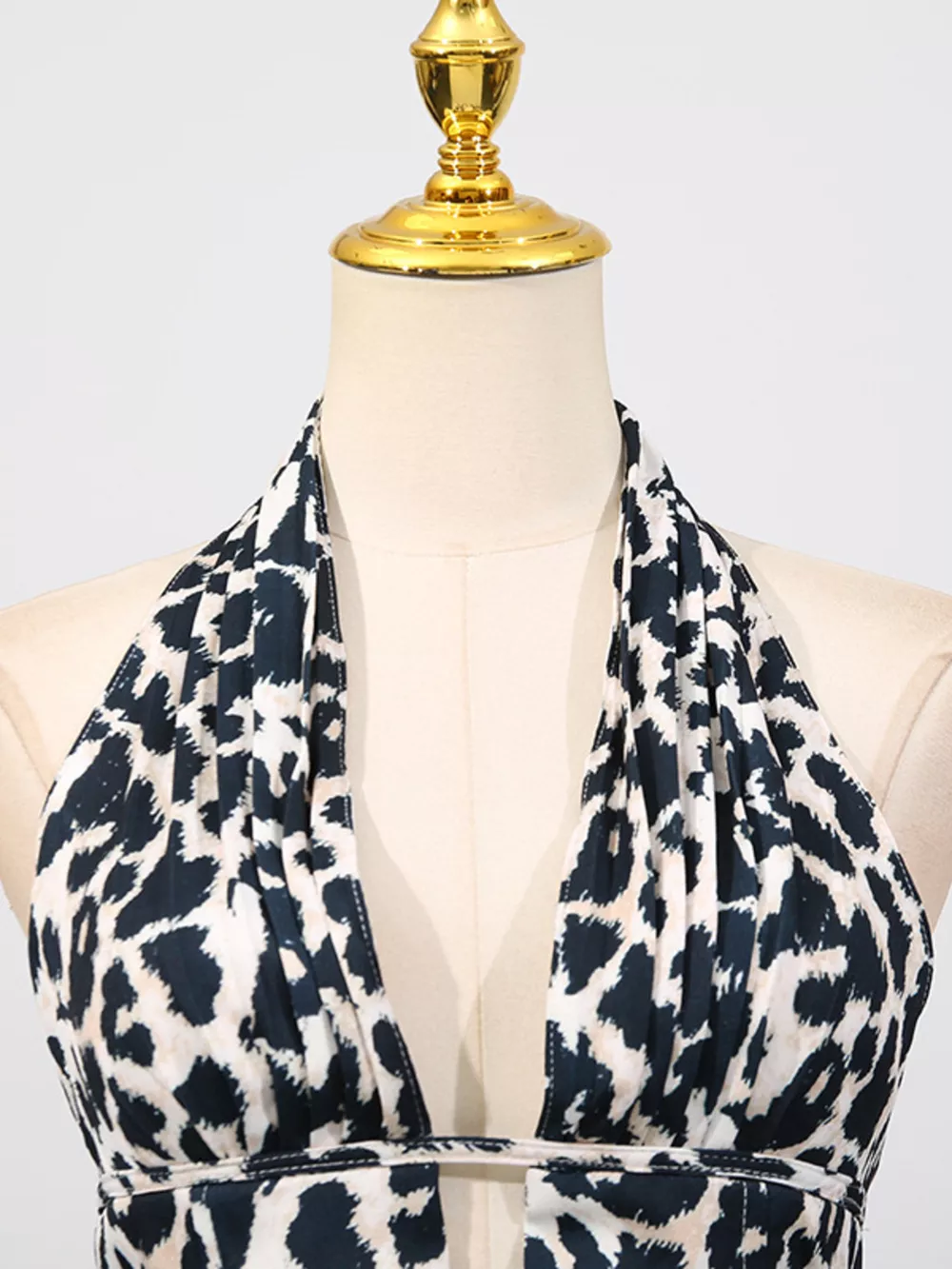 Leopard Print Halter Neck Mini Dress, image 6