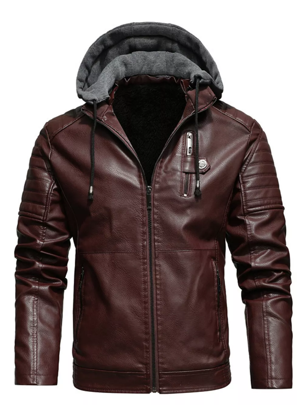Men's Plus Size Hooded Zip Up Winter Jacket, image 5
