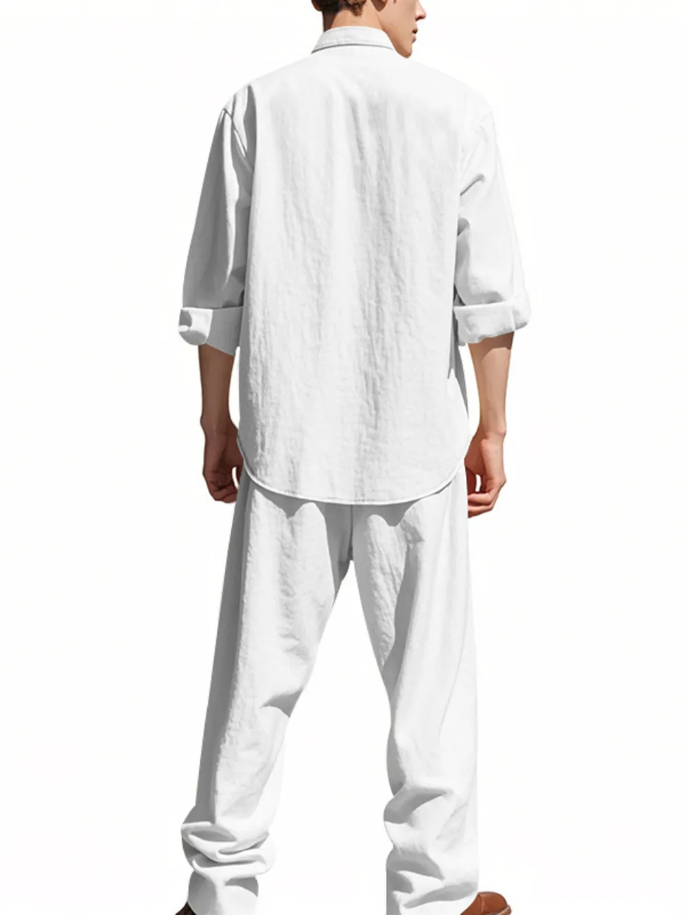 Men's Full Size Button Up Shirt and Pants Set Plus Size, image 10