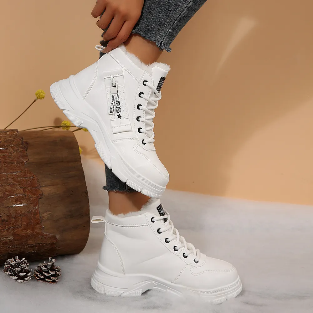 Premium Lace-Up Combat Boots with Fleece Line, image 14