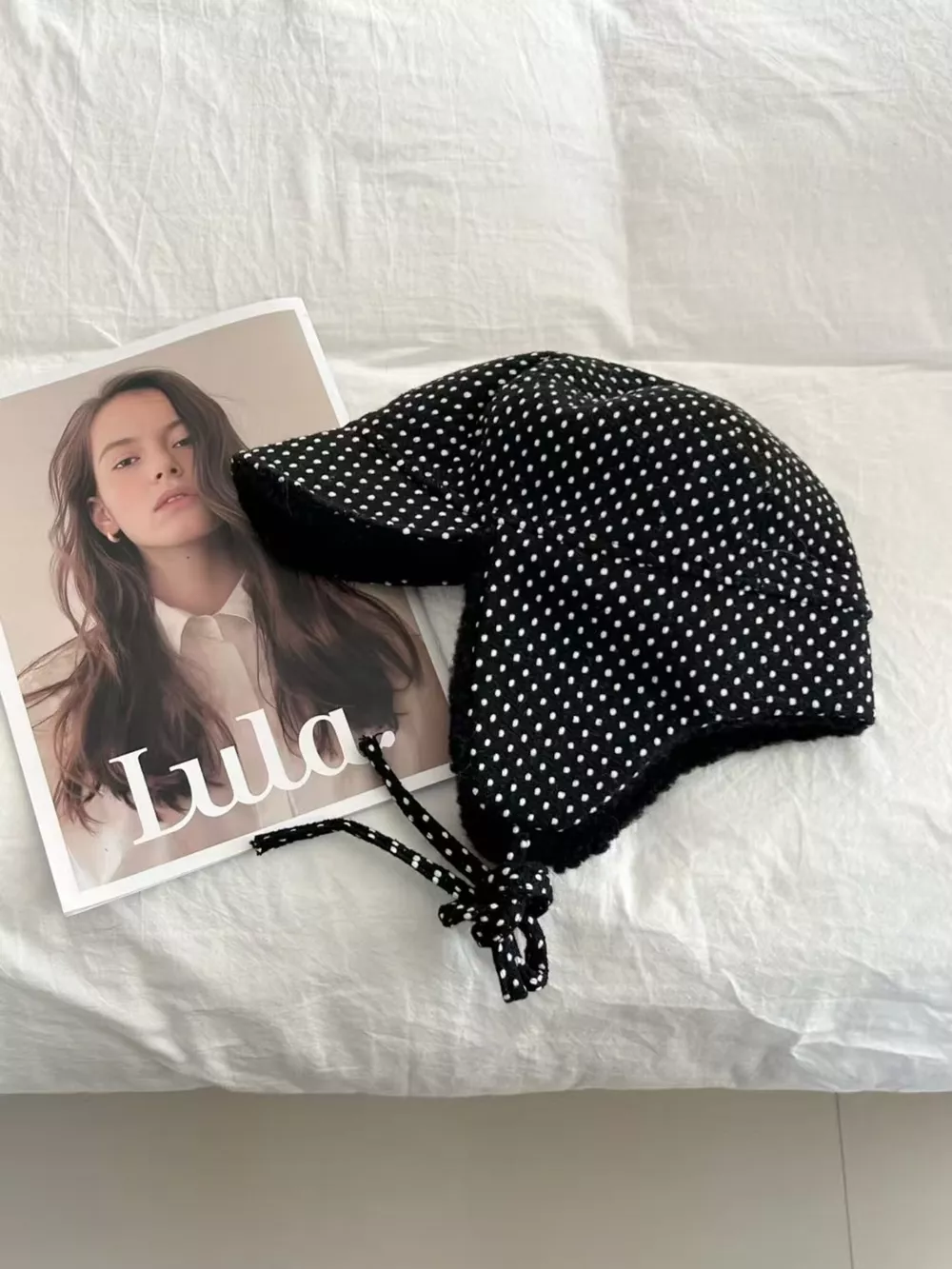 Polka Dot Fleece-Lined Hat