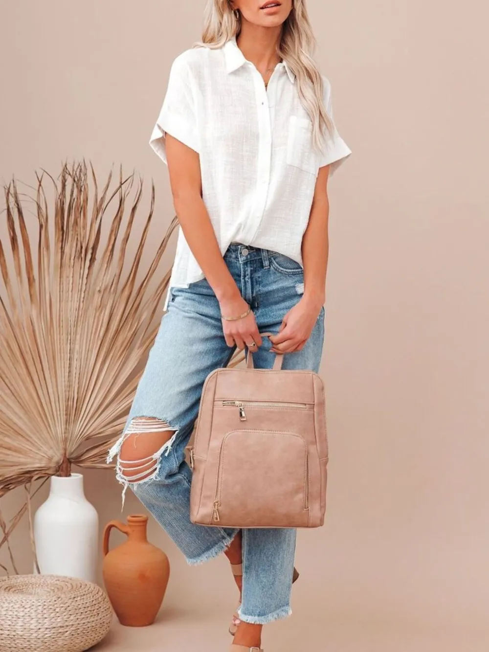 Full Size Button Up Short Sleeve Shirt Plus Size, image 7