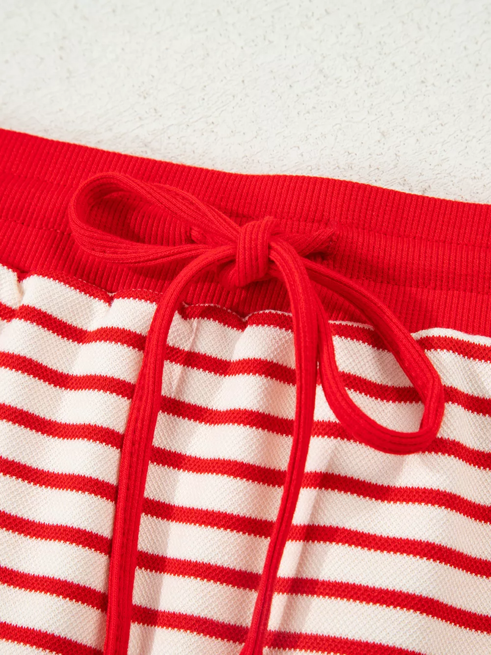 Stripe Collared V Neck Drop Shoulder Pullover and Skort 2pcs Outfit, image 13