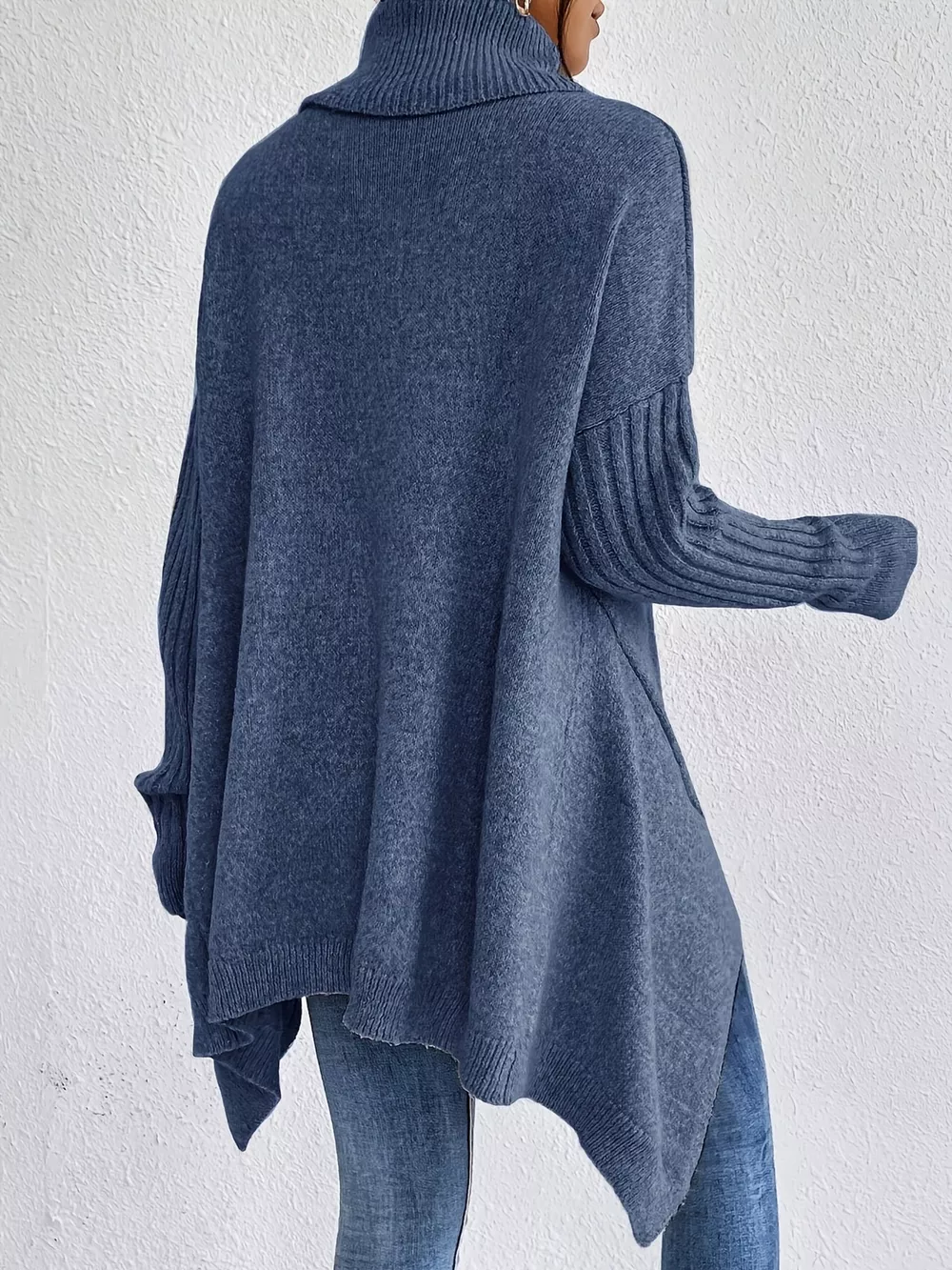 Turtleneck High-Low Hem Sweater, image 13