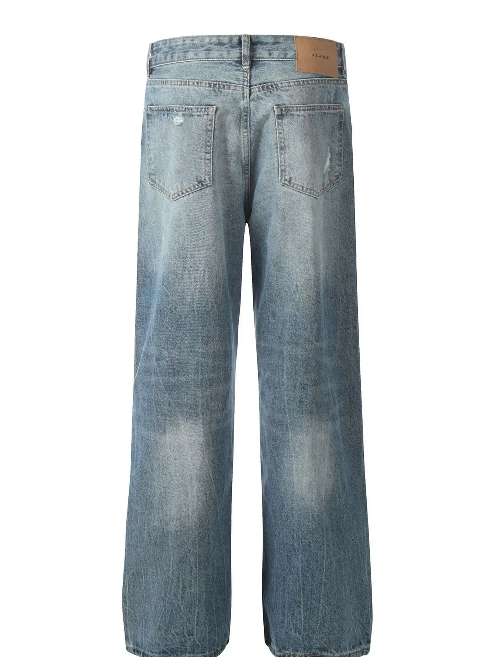 Men's Distressed Washed Wide Leg Jeans, image 3