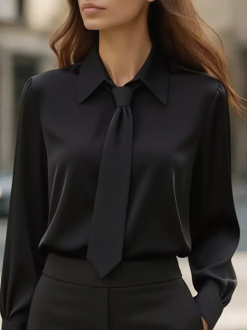 Tie-Neck Long Sleeve Blouse, image 5