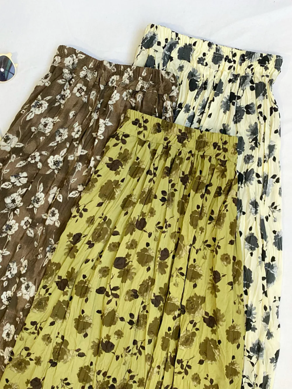 Floral Print Elastic Waist Midi Skirt, image 4