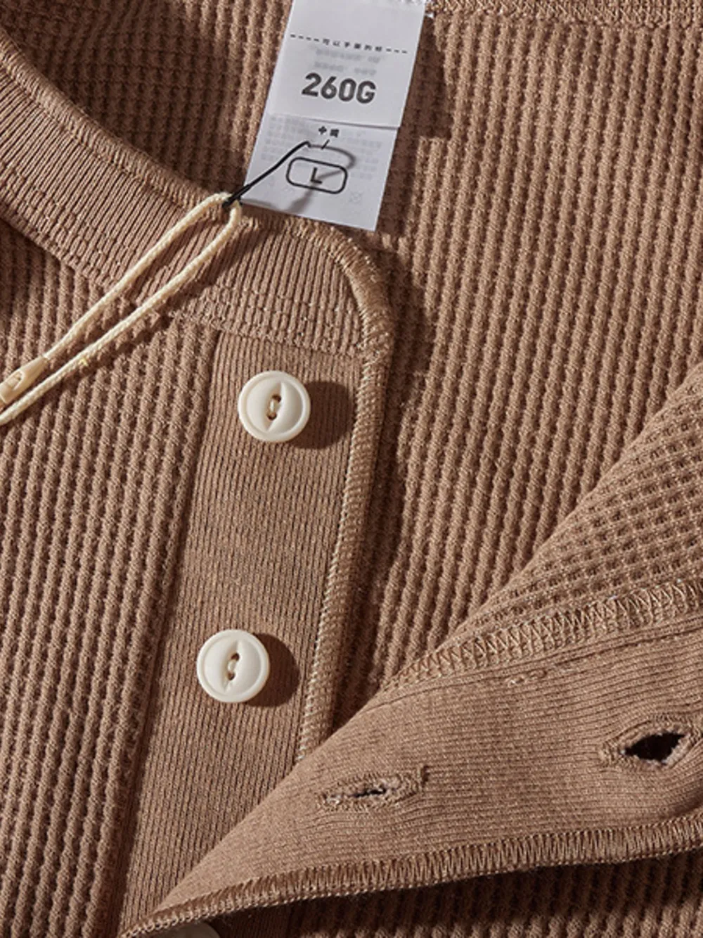Men's Plus Size Button Detail Long Sleeve T-Shirt, image 7
