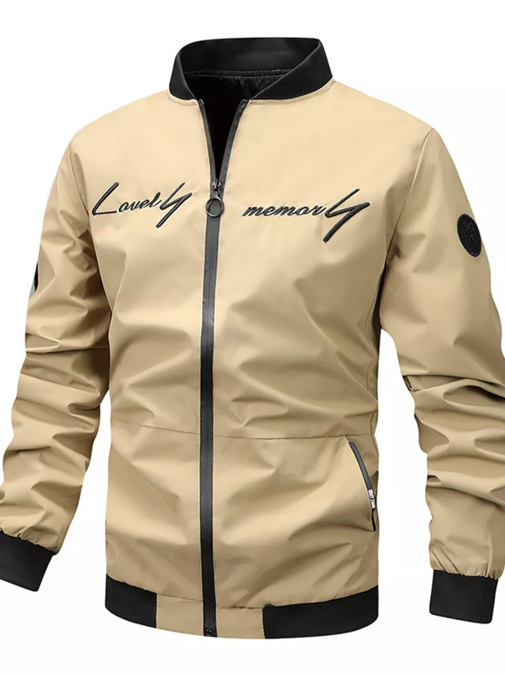 Men's Plus Size Zip Up Bomber Jacket, image 4