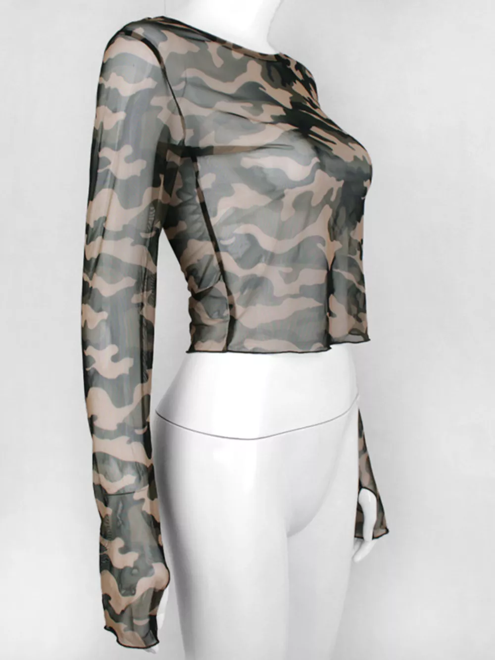 Camouflage Mesh Long Sleeve T-Shirt, image 7