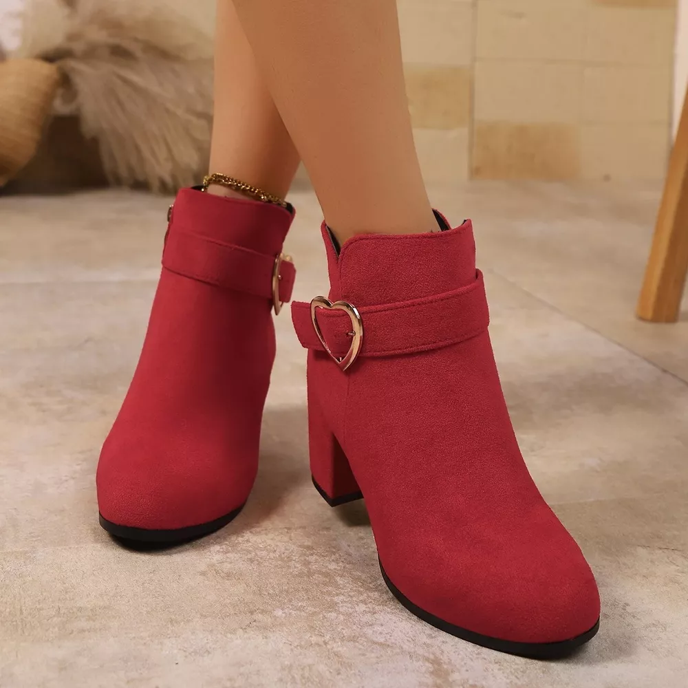 Round Toe Block Heels Boots, image 3