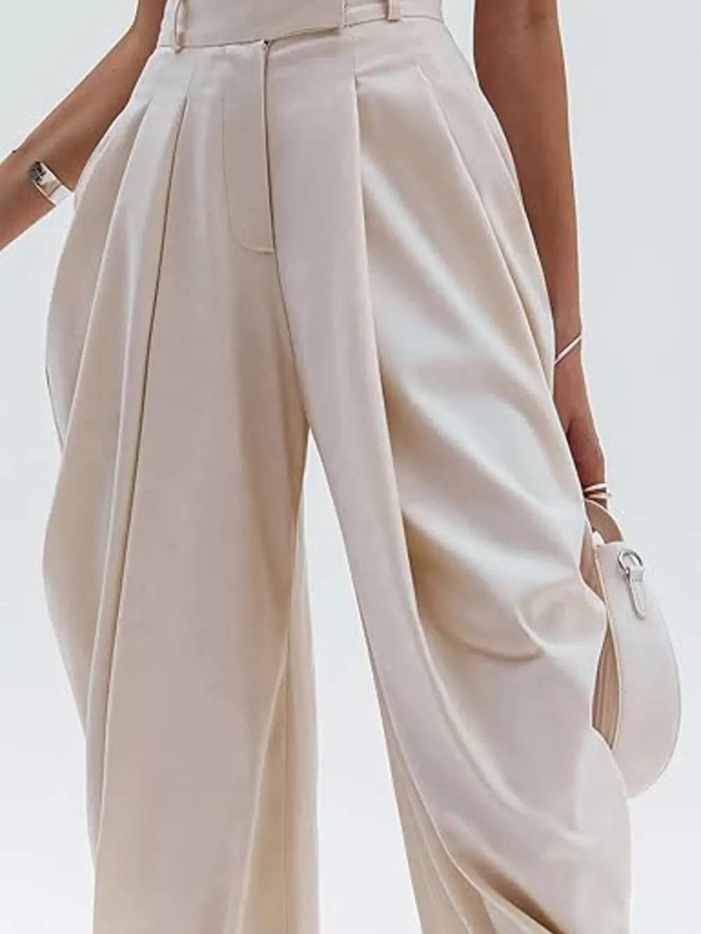 High-Waisted Pleated Drape Pants, image 3