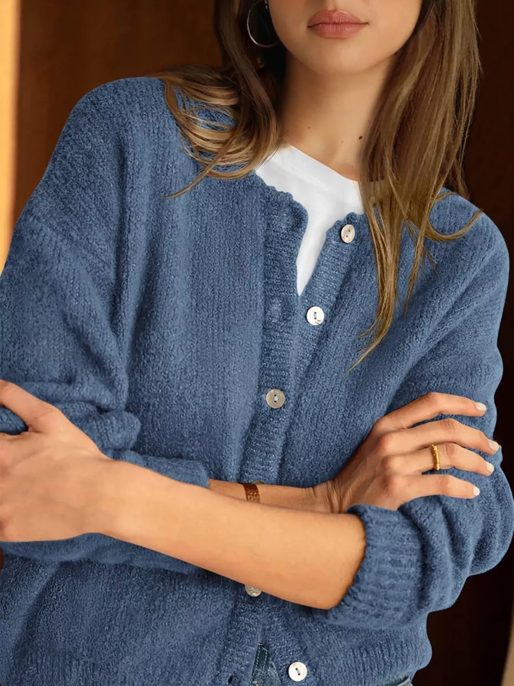 Button-Down Dropped Shoulder Cardigan, image 17