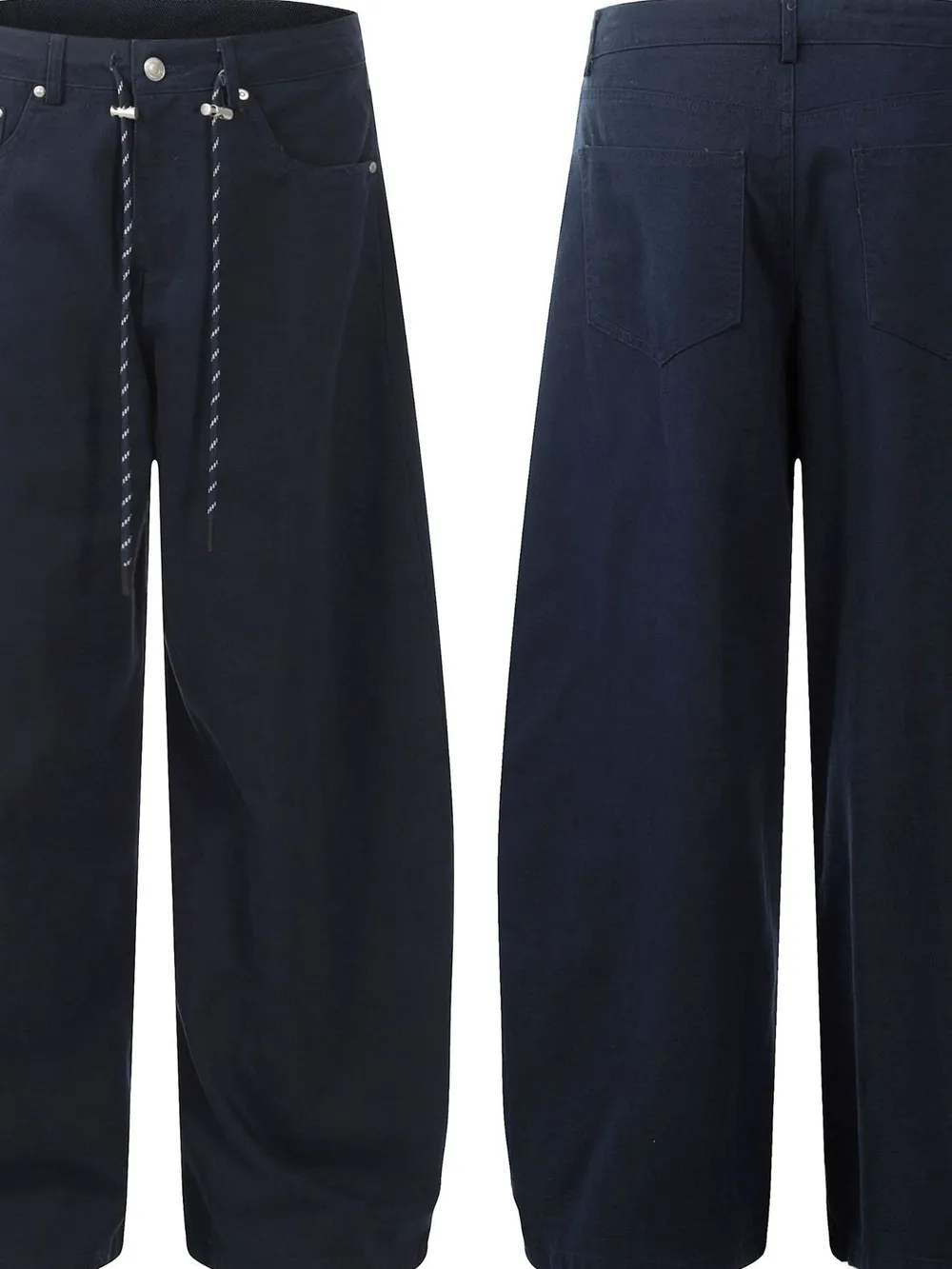 Men's Wide Leg Drawstring Cargo Pants, image 4