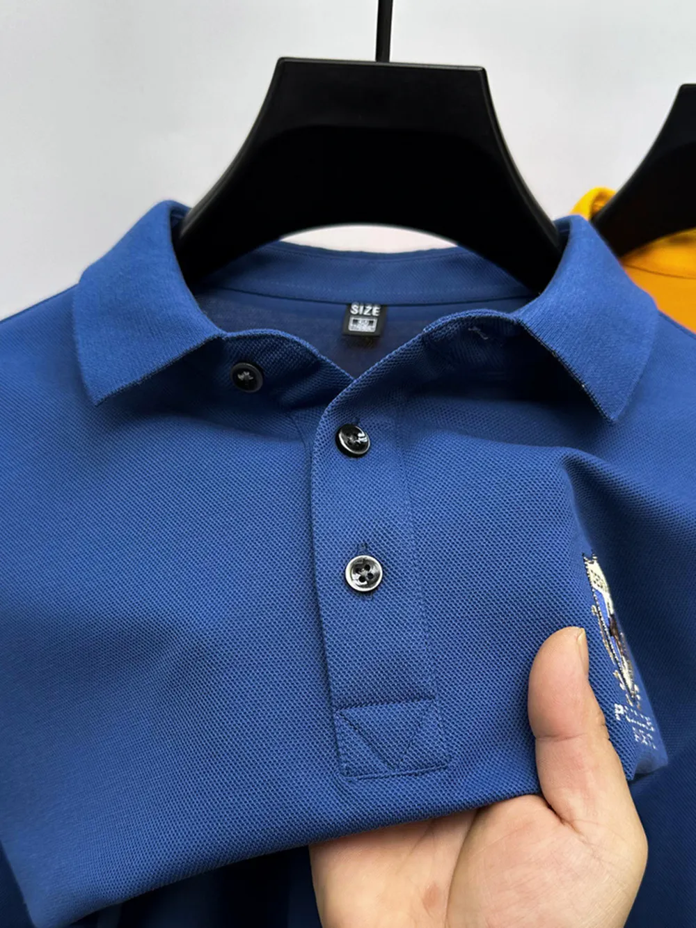 Men's Plus Size Button Detail Short Sleeve Polo, image 4