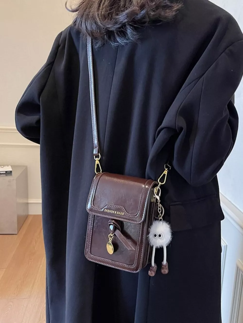 Leather Flap Crossbody Bag, image 7