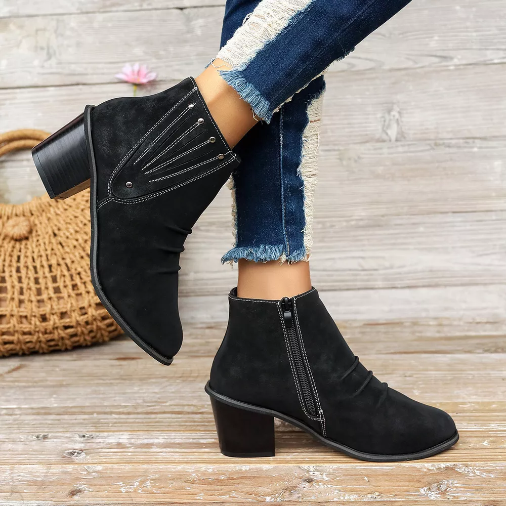Point Toe Block Heels Boots, image 3