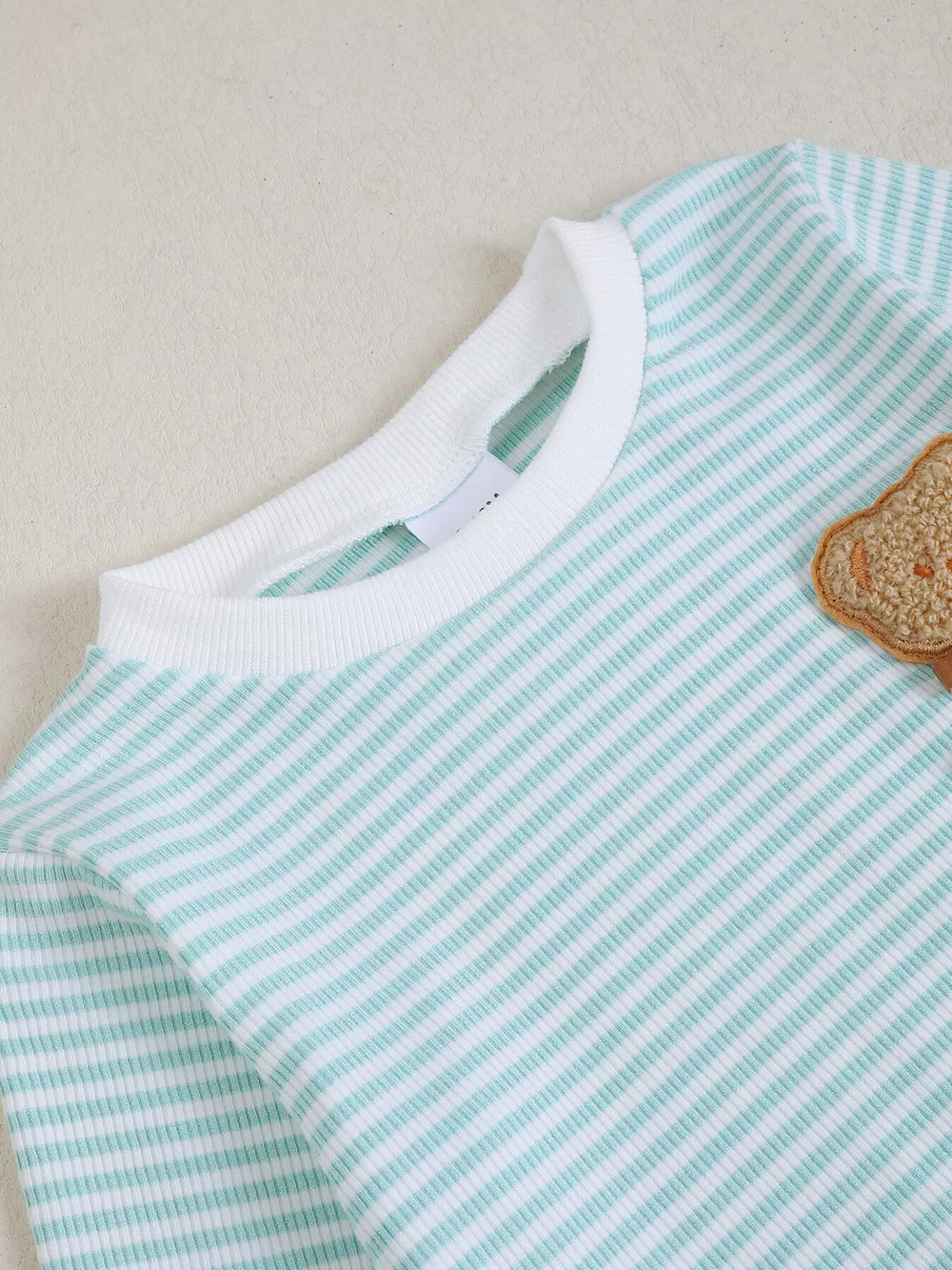 Children's Bear Striped Top and Pants Set, image 4