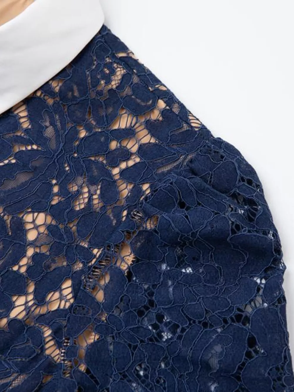 Lace Button-Down Midi Dress, image 14