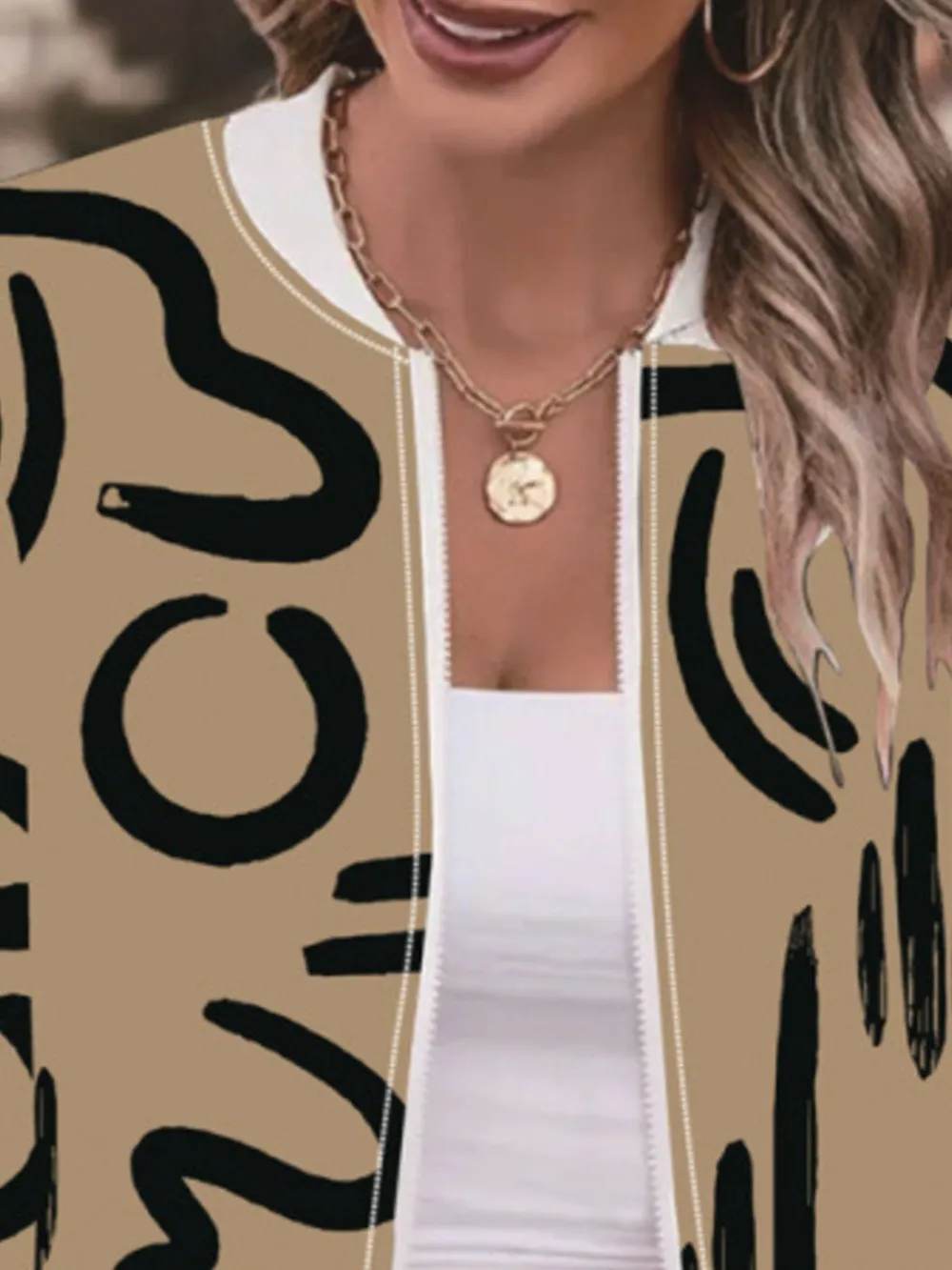 Number Print Zip Up Jacket, image 8
