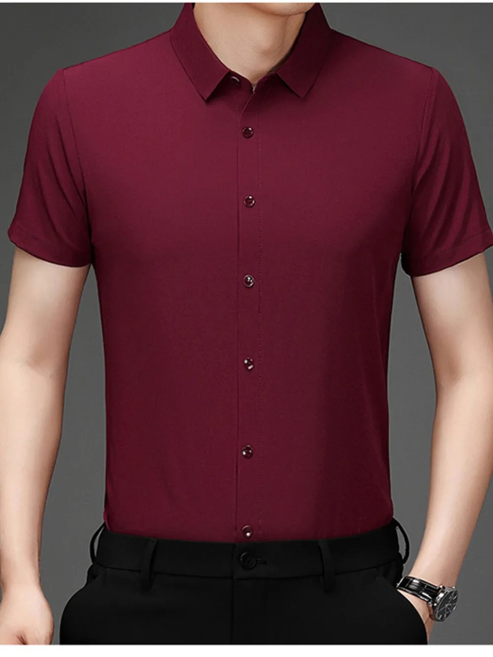 Men's Plus Size Button Up Short Sleeve Shirt, image 6
