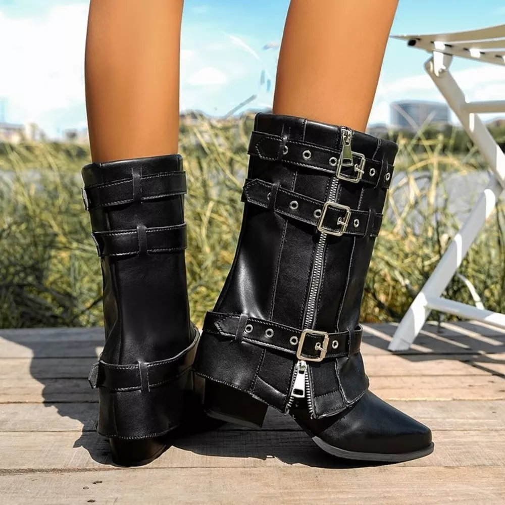 Point Toe Block Heels Boots, image 5