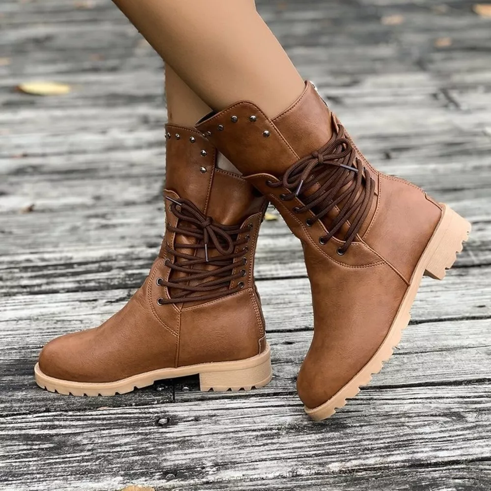 Lace Up Block Heels Boots, image 10