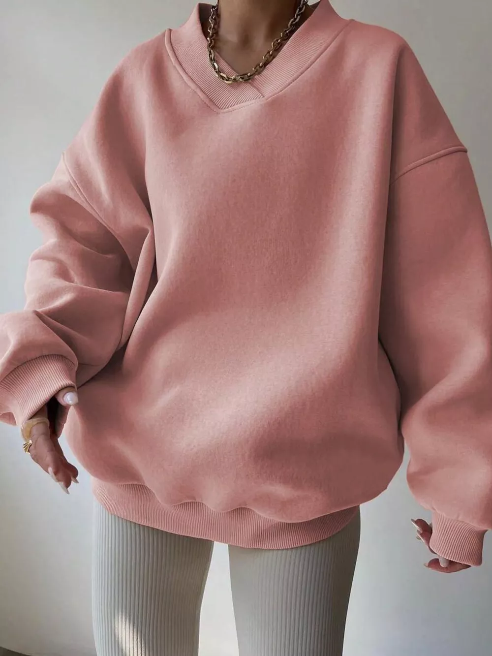Dropped Shoulder Long Sleeve Oversized Sweatshirt, image 2
