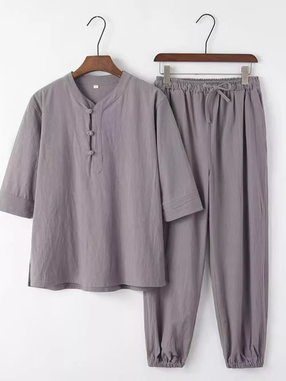Men's Plus Size 3/4 Sleeve Top and Pants Set, image 6