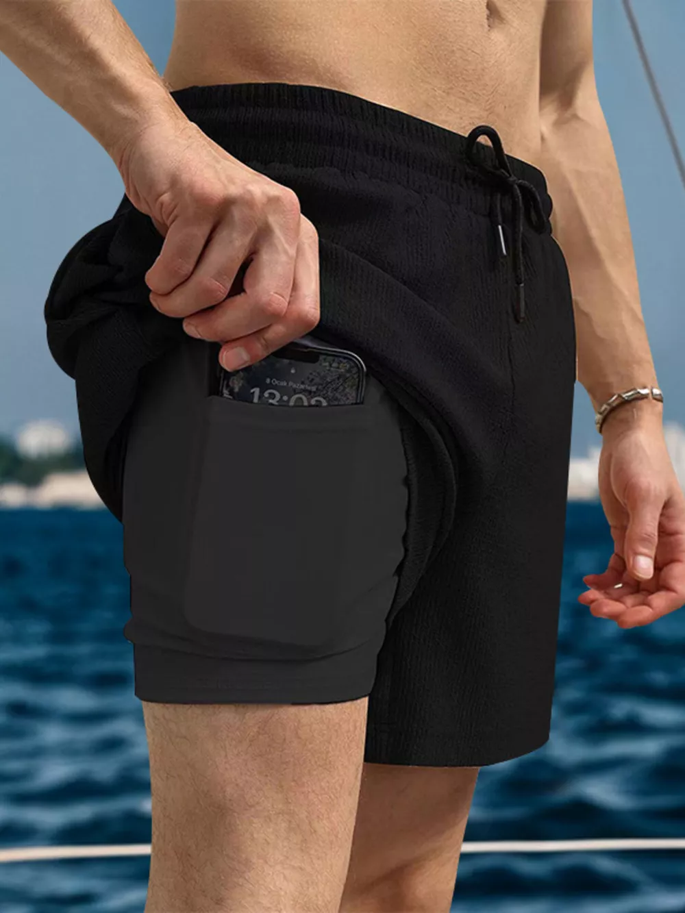Men's Drawstring Causal Shorts, image 11