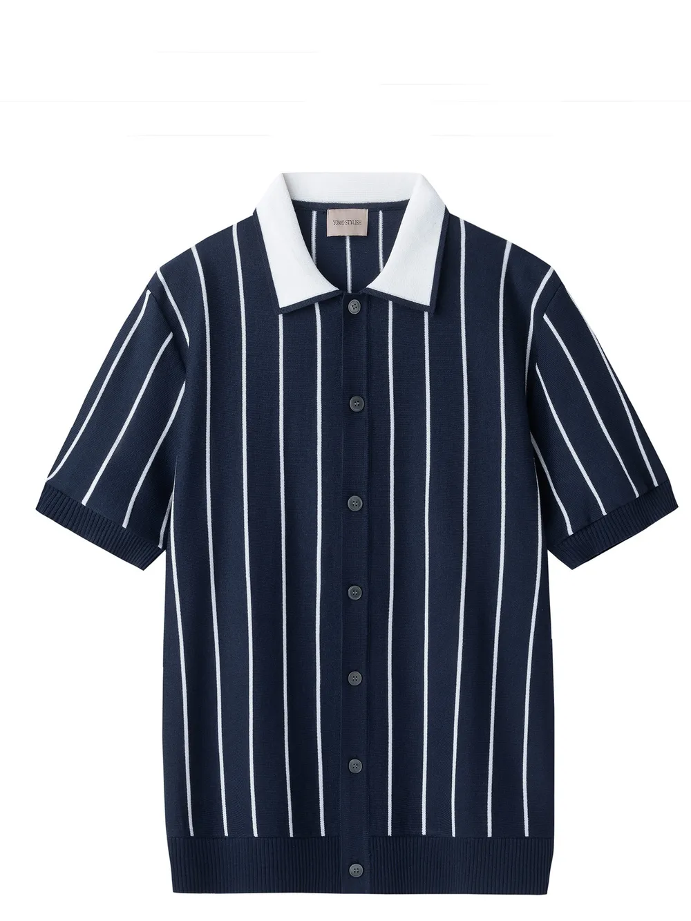 Men's Full Size Striped Button Up Top Plus Size