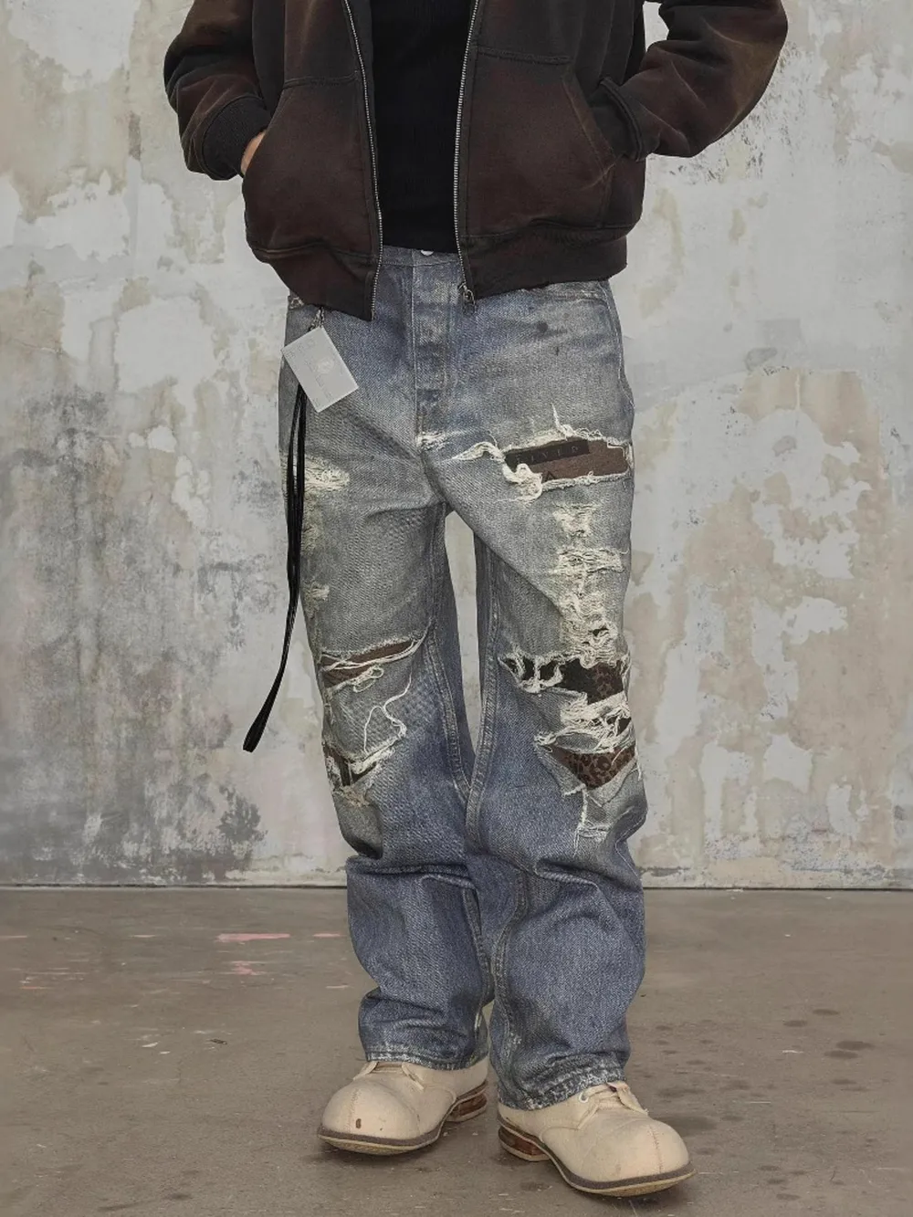 Men's Full Size Distressed Baggy Boyfriend Jeans Plus Size, image 5