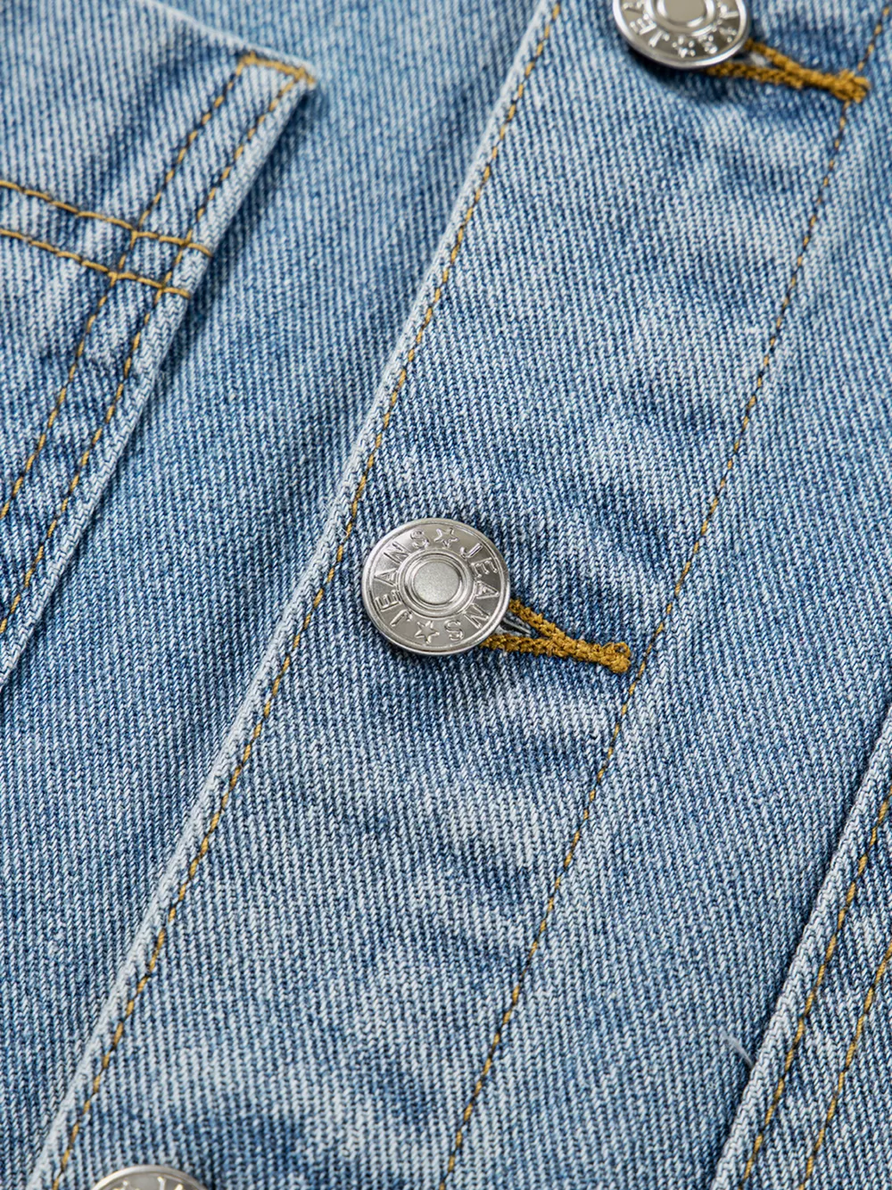 Patched Pockets Side Tie Denim Jacket, image 15