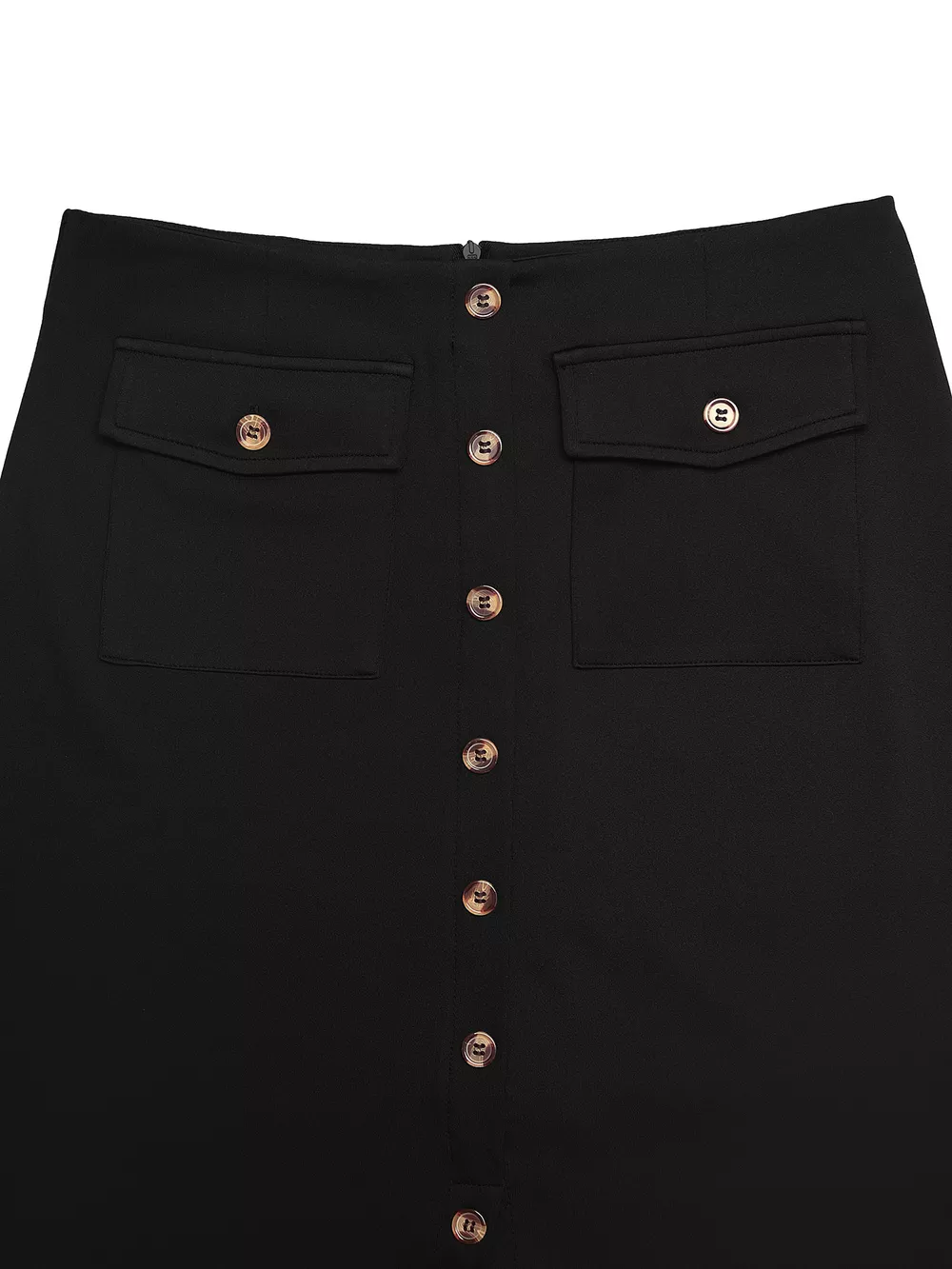 Button-Front Midi Skirt with Pockets, image 8
