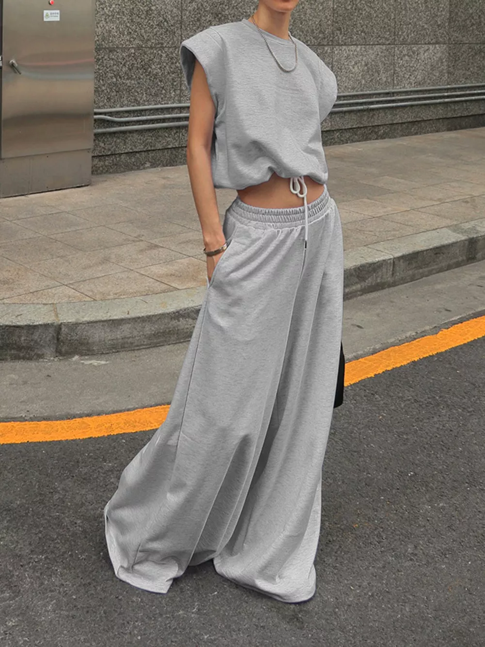 Round Neck Top and Wide Leg Pants Set, image 18