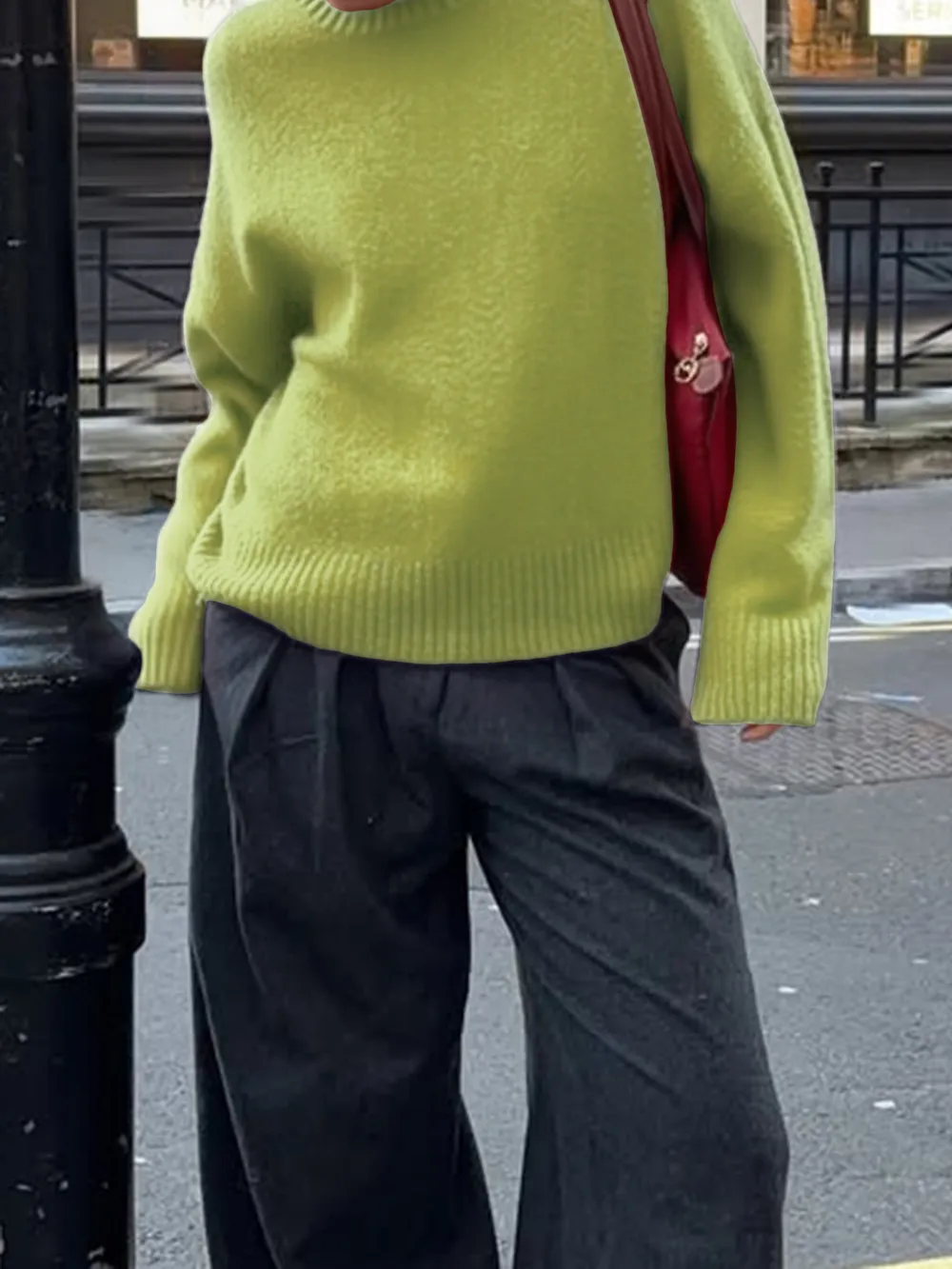 Ribbed Crewneck Drop Shoulder Sweater, image 9