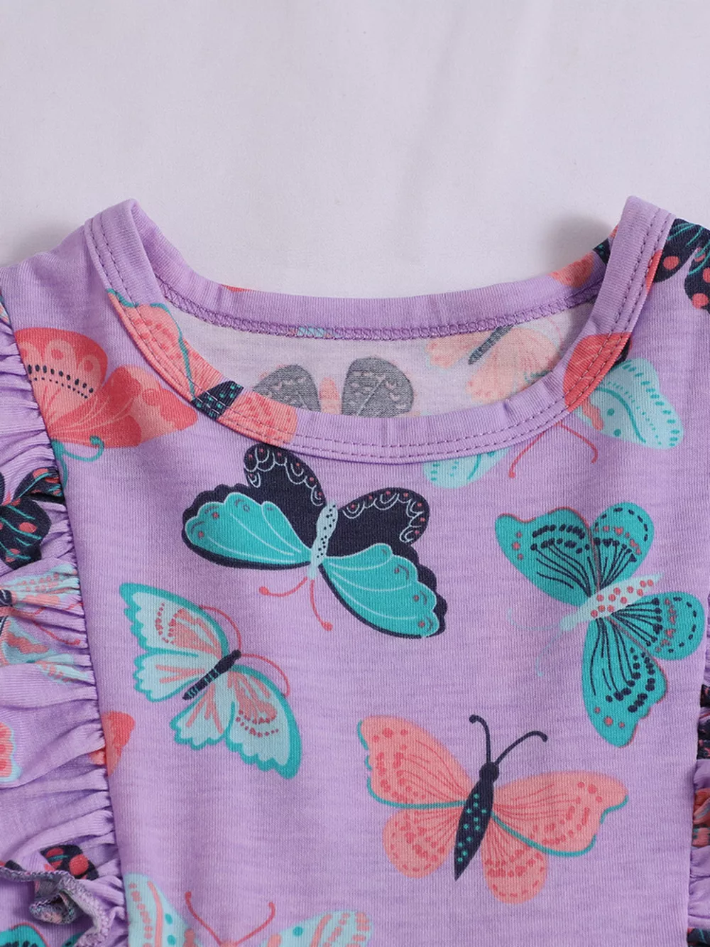 Children's Butterfly Print Ruffled Dress, image 3