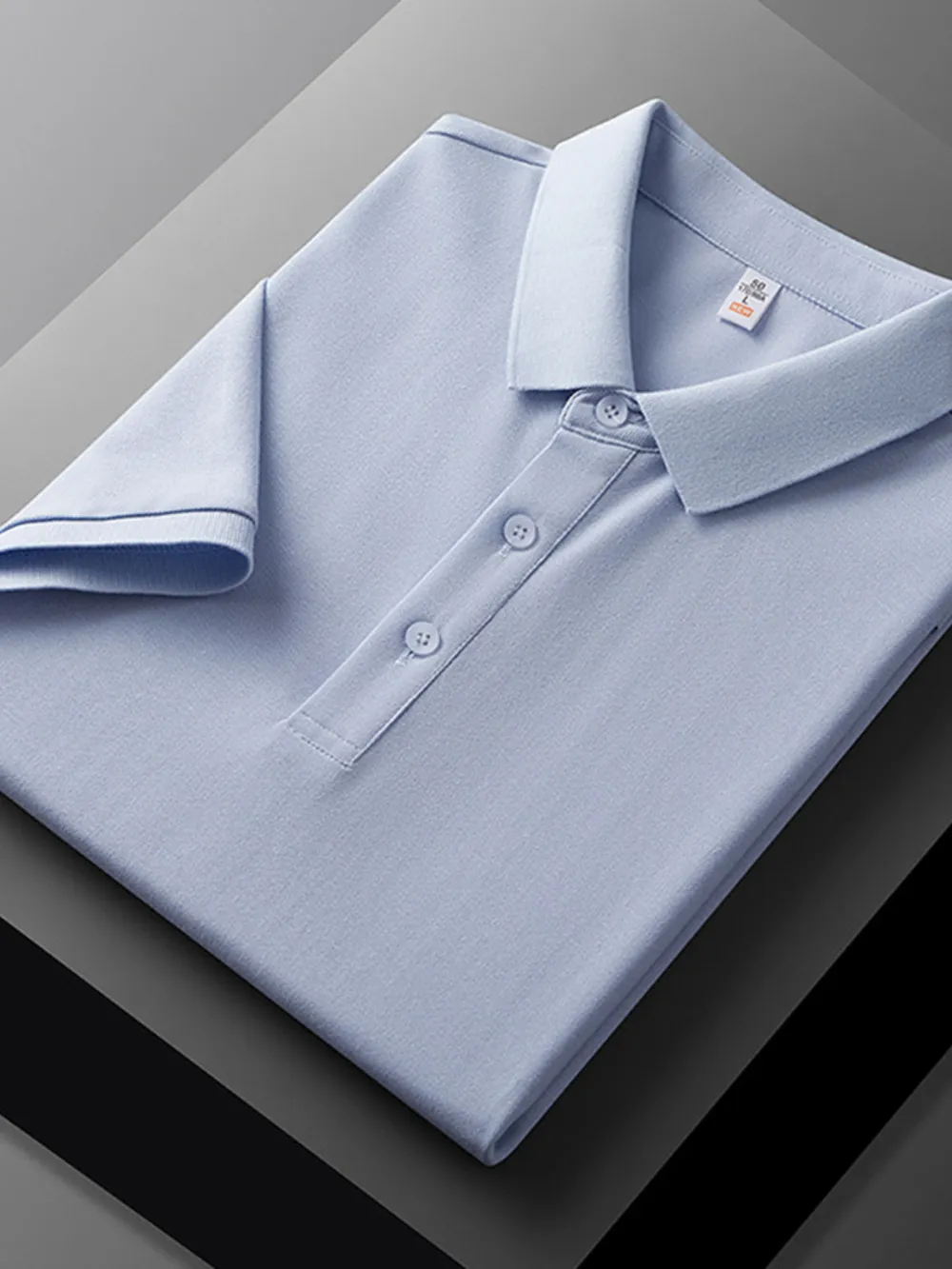 Men's Plus Size Business Casual Solid Color Polo Shirt, image 3