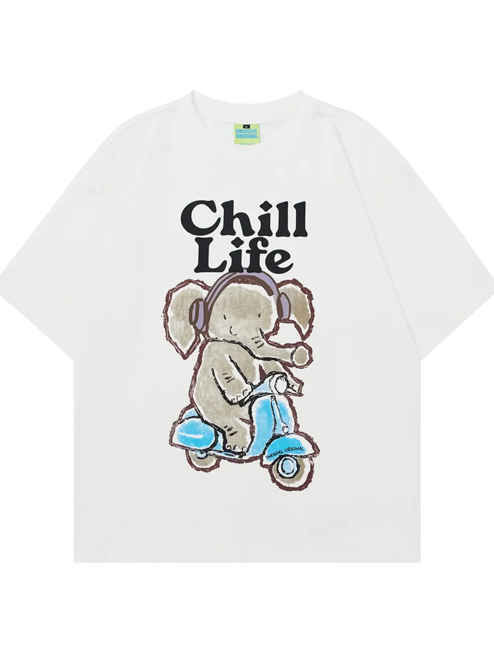 Men's Casual Elephant Graphic Short Sleeve Oversized T-Shirt, image 4