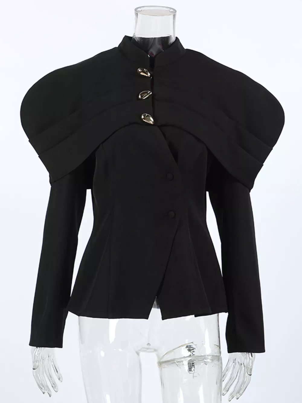 Cape-Style Button Up Outerwear, image 8