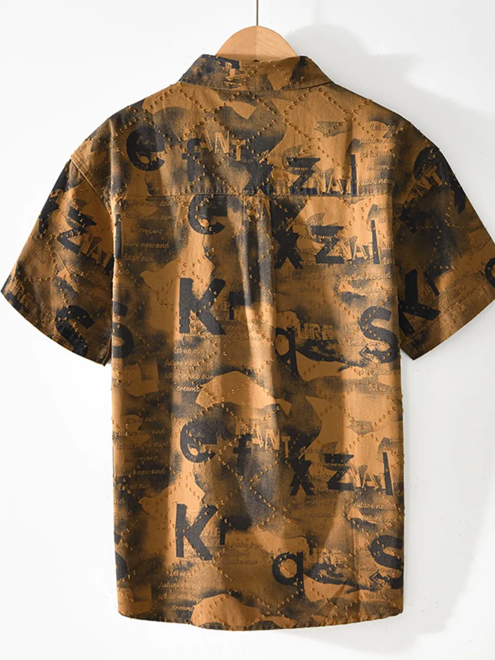 Men's Printed Button Up Short Sleeve Shirt, image 2