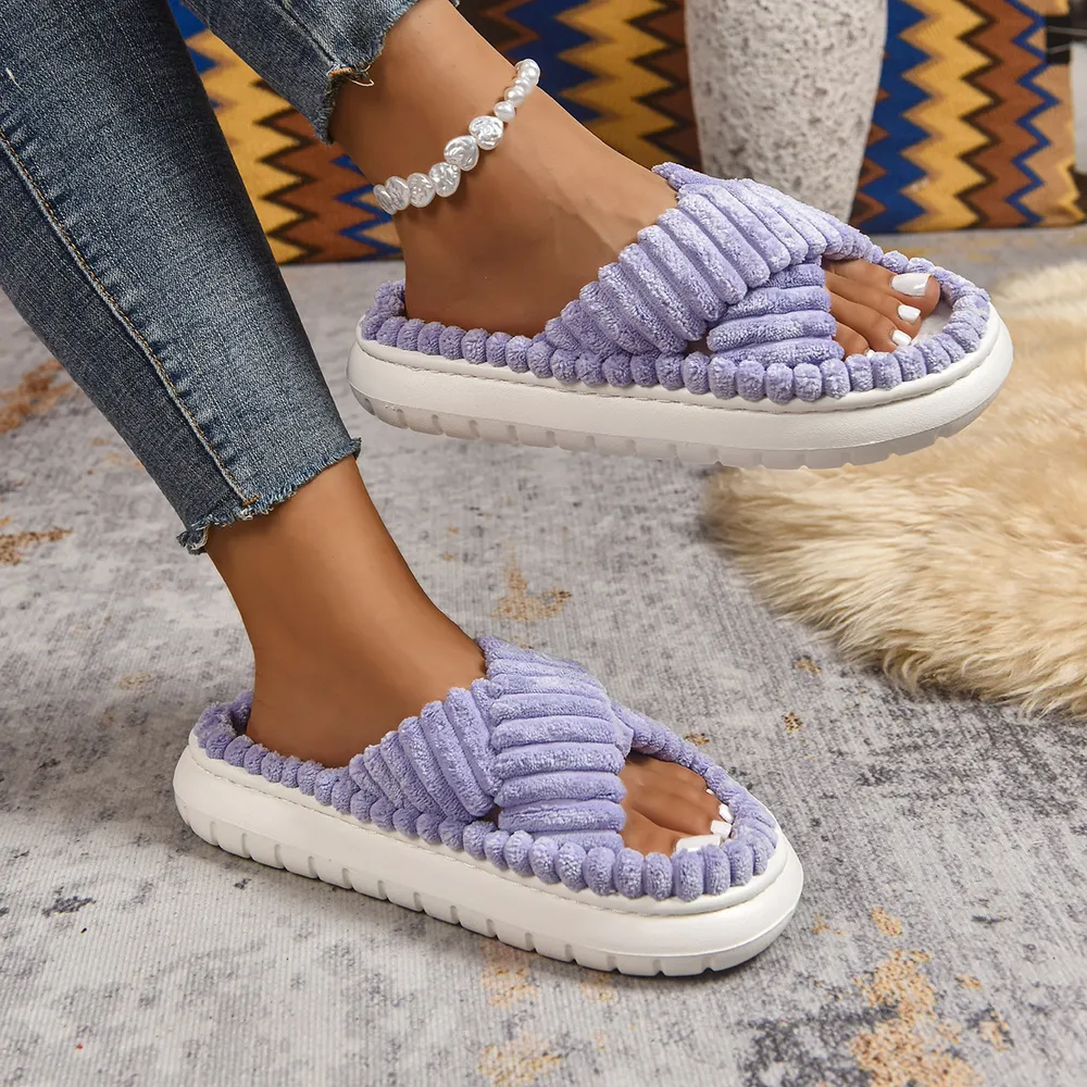 Crisscross Open Toe Platform Slippers, image 29
