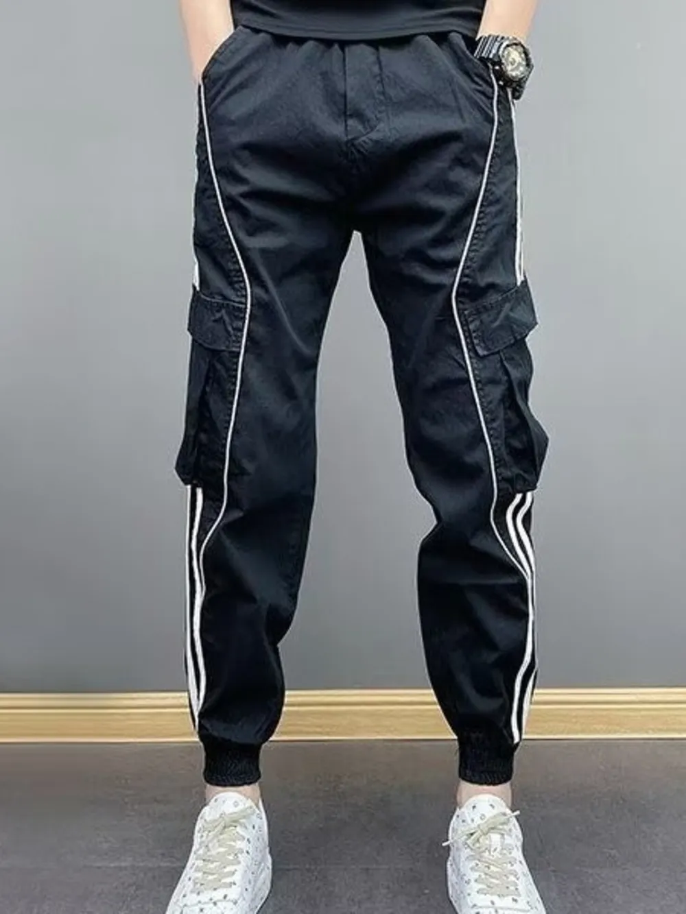 Men's Plus Size Side Striped Joggers