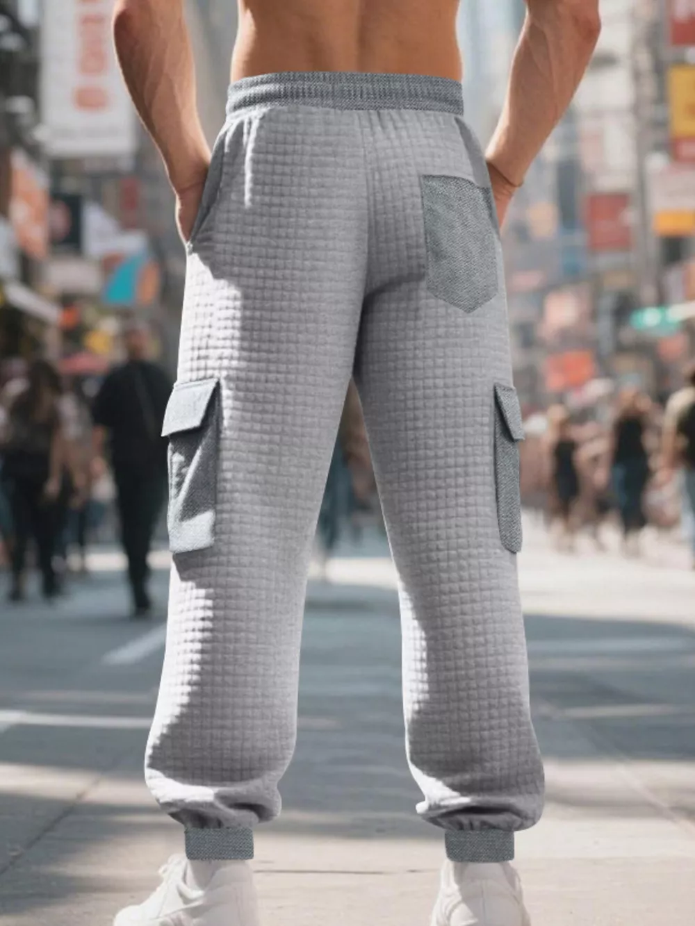Men's Full Size Textured Cargo Joggers Plus Size, image 6