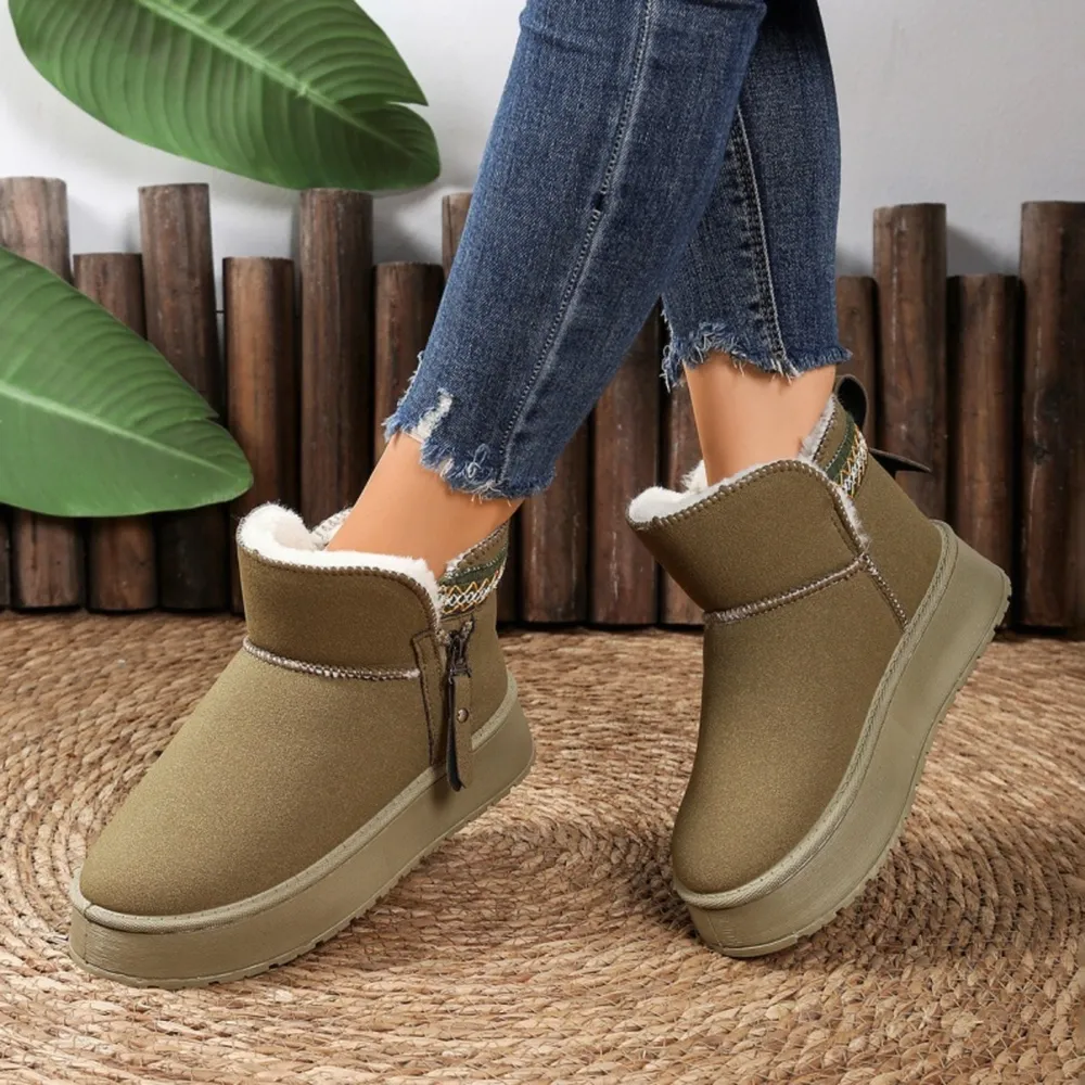 Suede Ankle Boots with Decorative Strap, image 7