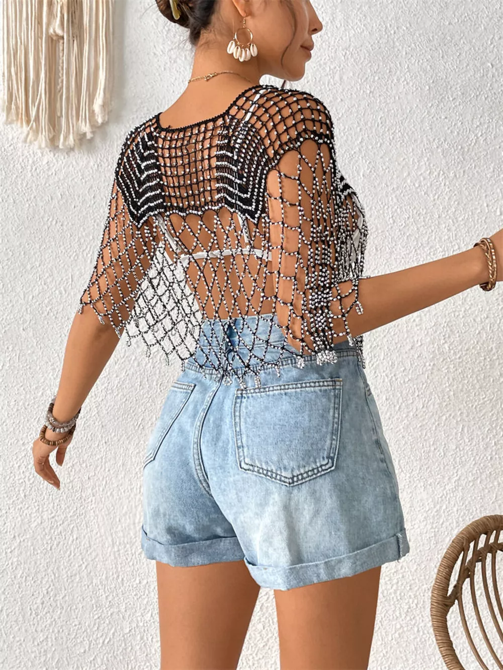 Beaded Crochet Cover Up, image 8