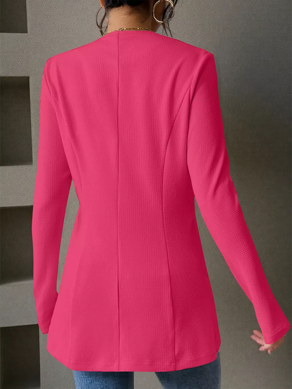 One Button Long Sleeve Blazer, image 28