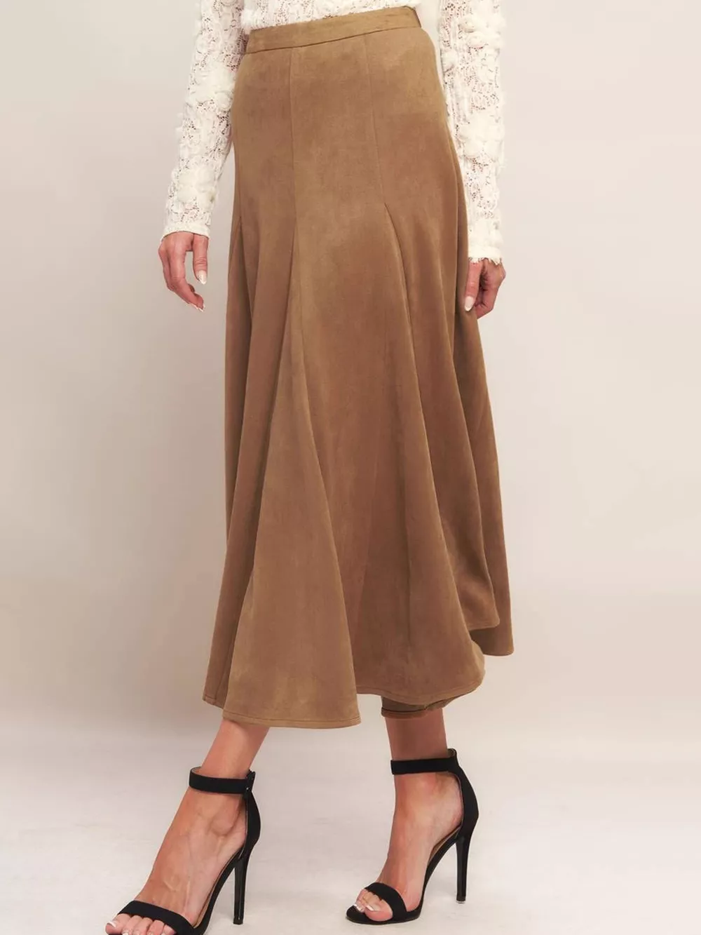 Flowy A-Line Midi Skirt, image 4